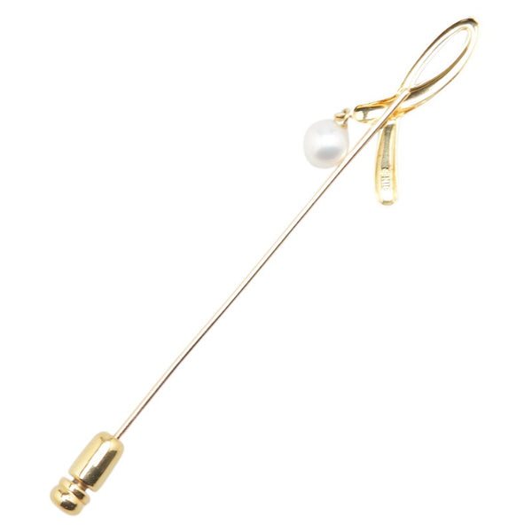 ミキモト K18YG イエローゴールド アコヤパール6.0mm ピン ブローチ レディース MIKIMOTO 【中古】