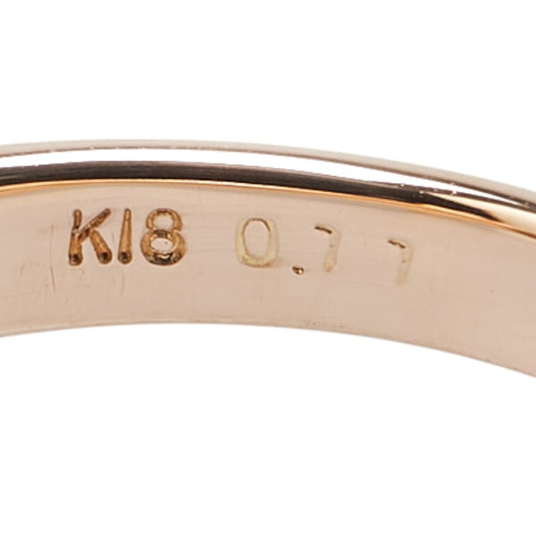 K18PG ピンクゴールド ダイヤ0.11ct ダイヤ0.21ct リボン リング 指輪 レディース 8号 【中古】