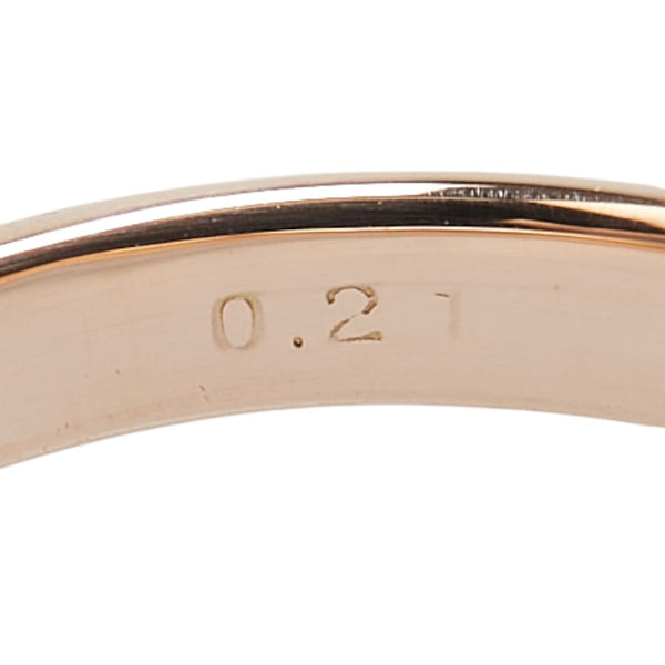 K18PG ピンクゴールド ダイヤ0.11ct ダイヤ0.21ct リボン リング 指輪 レディース 8号 【中古】