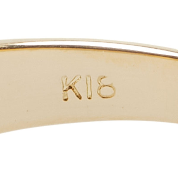 K18YG イエローゴールド ダイヤ0.30ct リング 指輪 レディース 12号 【中古】
