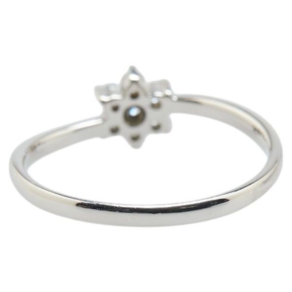Pt950 プラチナ ダイヤ0.11ct 花 フラワー モチーフ リング 指輪 レディース 8号 【中古】