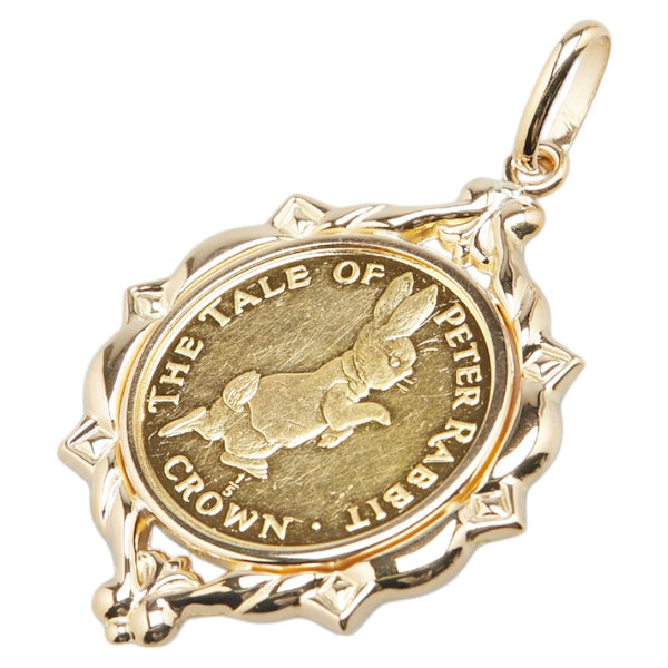 K24YG イエローゴールド K18YG イエローゴールド エリザベス2世 ピーターラビット金貨 1/5OZ ペンダントトップ レディース 【中古】