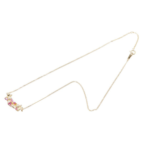 K18YG イエローゴールド ルビー0.65ct ダイヤ0.18ct ペンダントネックレス レディース 【中古】