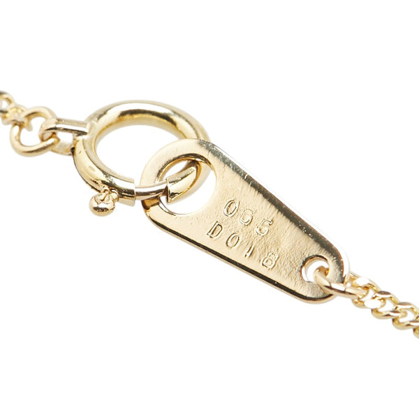 K18YG イエローゴールド ルビー0.65ct ダイヤ0.18ct ペンダントネックレス レディース 【中古】