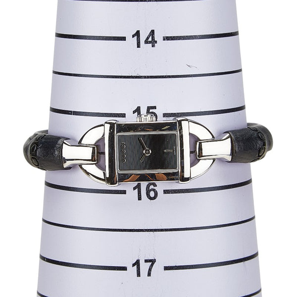 グッチ バンブー 腕時計 6800L クオーツ ブラック文字盤 ステンレススチール レディース GUCCI 【中古】
