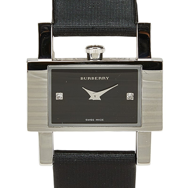 バーバリー 腕時計 BU4204 クオーツ ブラック文字盤 ナイロン レザー レディース BURBERRY 【中古】