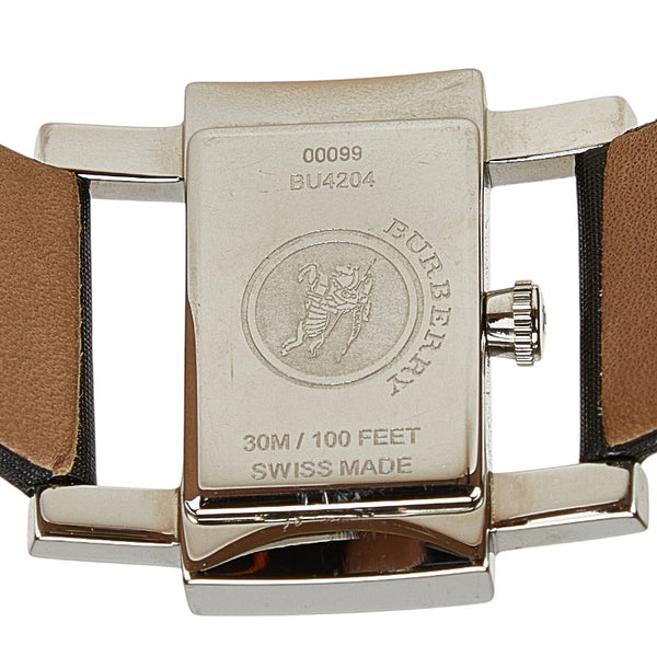 バーバリー 腕時計 BU4204 クオーツ ブラック文字盤 ナイロン レザー レディース BURBERRY 【中古】