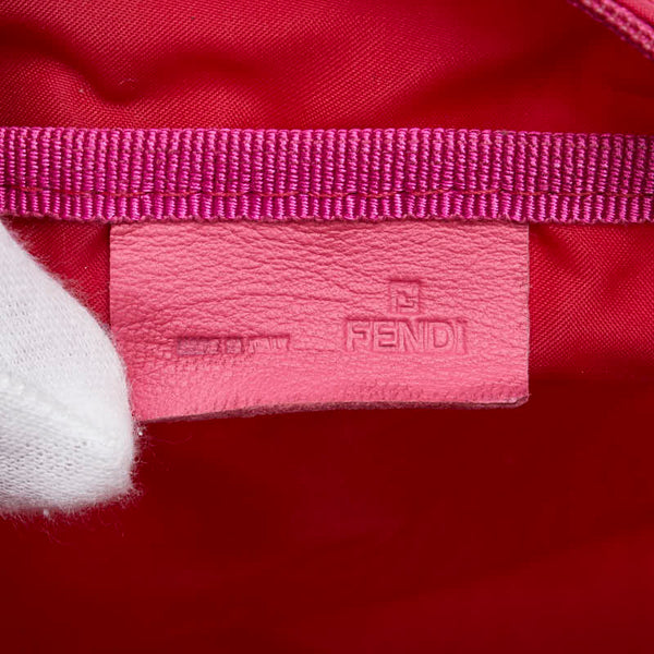 フェンディ ズッキーノ ポーチ 小物入れ 8N0066 ピンク ナイロン レディース FENDI 【中古】