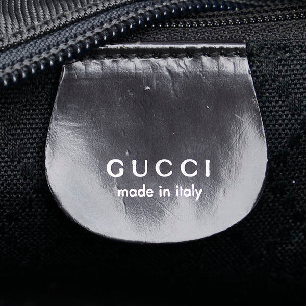 グッチ バンブー ハンドバッグ 000 1014 0575 グレー ブラック ナイロン レザー レディース GUCCI 【中古】