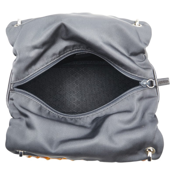 グッチ バンブー ハンドバッグ 000 1014 0575 グレー ブラック ナイロン レザー レディース GUCCI 【中古】