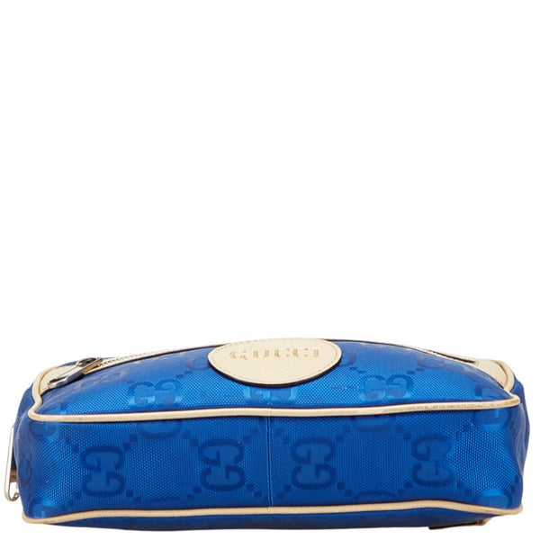 グッチ GGナイロン オブ ザ グリッド ボディバッグ ウエストバッグ 631341 ブルー ベージュ ナイロン レザー レディース GUCCI 【中古】