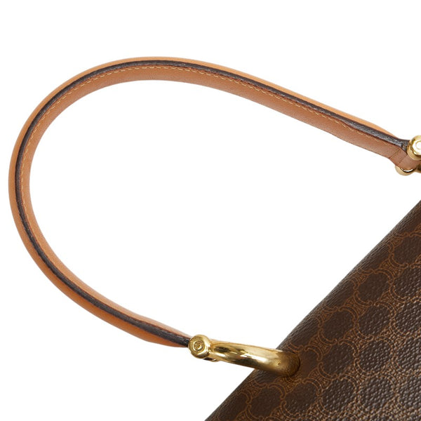 セリーヌ マカダム ハンドバッグ ブラウン PVC レザー レディース CELINE 【中古】