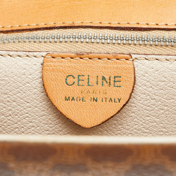 セリーヌ マカダム ハンドバッグ ブラウン PVC レザー レディース CELINE 【中古】