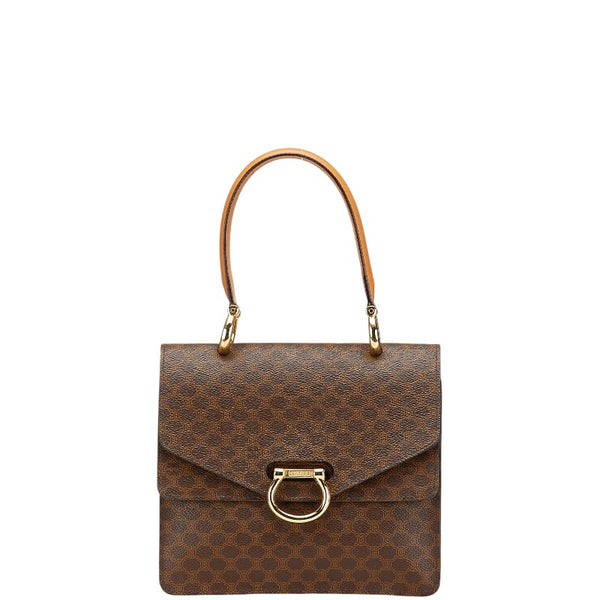 セリーヌ マカダム ハンドバッグ ブラウン PVC レザー レディース CELINE 【中古】