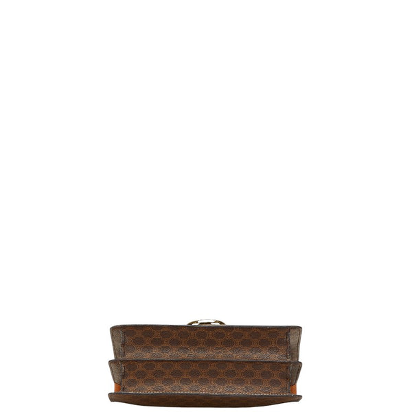 セリーヌ マカダム ハンドバッグ ブラウン PVC レザー レディース CELINE 【中古】