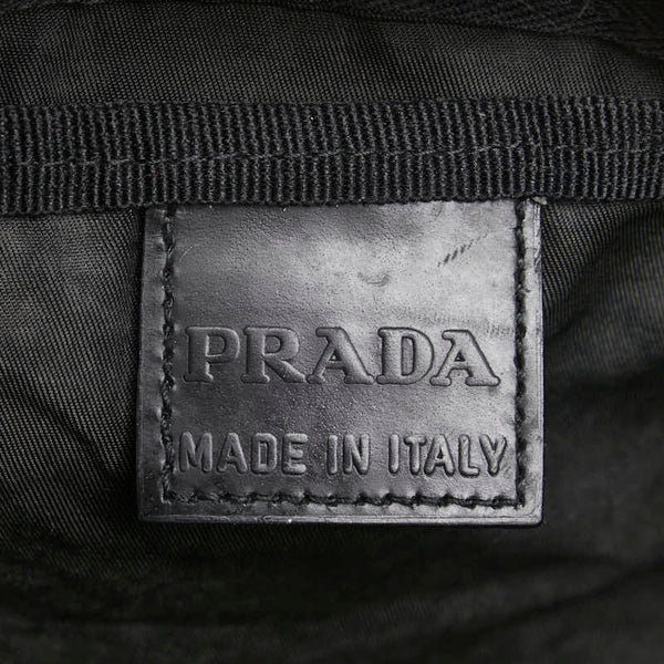 プラダ 三角ロゴプレート ポーチ ブラック ナイロン レディース PRADA 【中古】