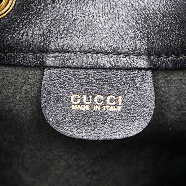 グッチ バンブー ショルダーバッグ ボディバッグ 003 2113 0037 ブラック レザー レディース GUCCI 【中古】