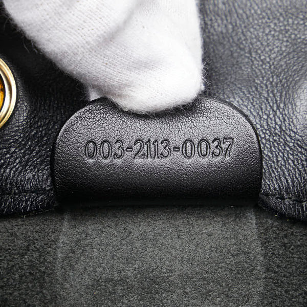 グッチ バンブー ショルダーバッグ ボディバッグ 003 2113 0037 ブラック レザー レディース GUCCI 【中古】