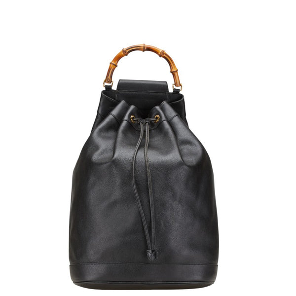 グッチ バンブー ショルダーバッグ ボディバッグ 003 2113 0037 ブラック レザー レディース GUCCI 【中古】