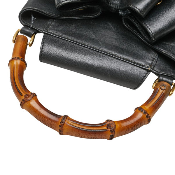 グッチ バンブー ショルダーバッグ ボディバッグ 003 2113 0037 ブラック レザー レディース GUCCI 【中古】