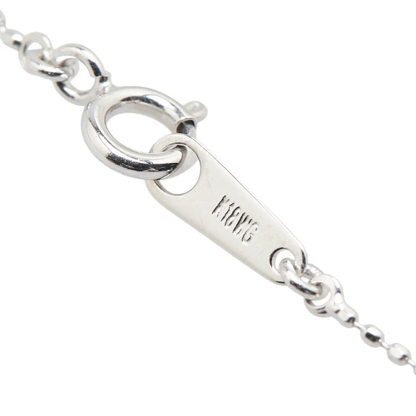 K18WG ホワイトゴールド ダイヤ0.20ct クロス 十字架 モチーフ ペンダントネックレス レディース 【中古】