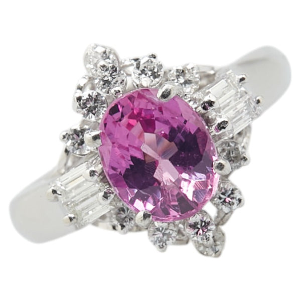 Pt900 プラチナ ピンクサファイア1.40ct ダイヤ0.36ct リング 指輪 レディース 7.5号 【中古】