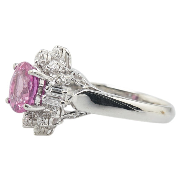 Pt900 プラチナ ピンクサファイア1.40ct ダイヤ0.36ct リング 指輪 レディース 7.5号 【中古】