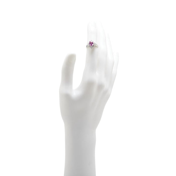 Pt900 プラチナ ピンクサファイア1.40ct ダイヤ0.36ct リング 指輪 レディース 7.5号 【中古】