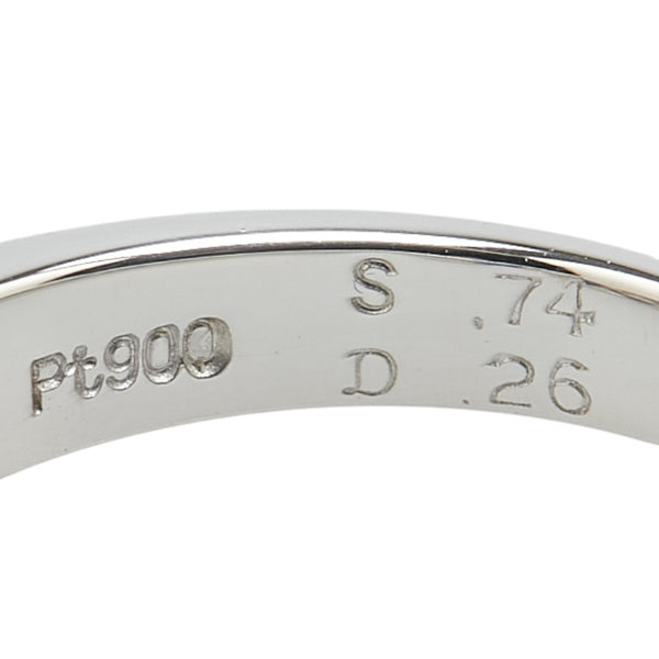 Pt900 プラチナ サファイア0.74ct ダイヤ0.26ct 一文字 リング 指輪 レディース 13号 【中古】