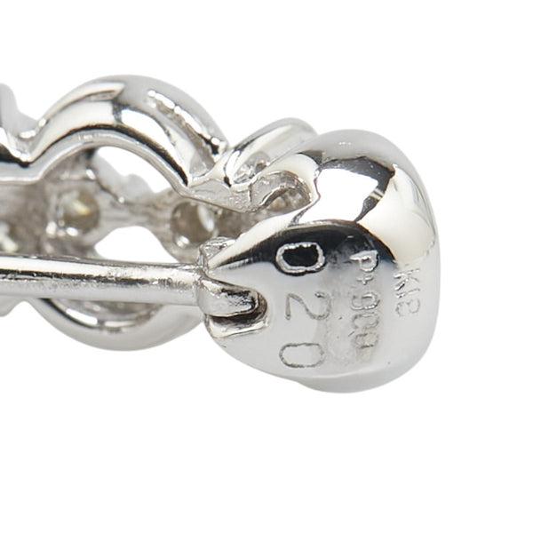 Pt900 プラチナ K18WG ホワイトゴールド コンビ ダイヤ0.40ct ピアス レディース 【中古】