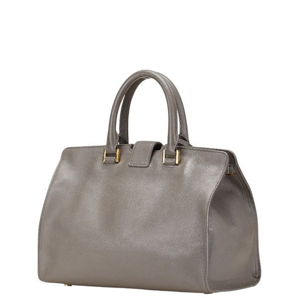 サンローラン カサンドラ ベイビー カバス スモール ハンドバッグ ショルダーバッグ 2WAY 394461 グレー レザー レディース SAINT LAURENT 【中古】