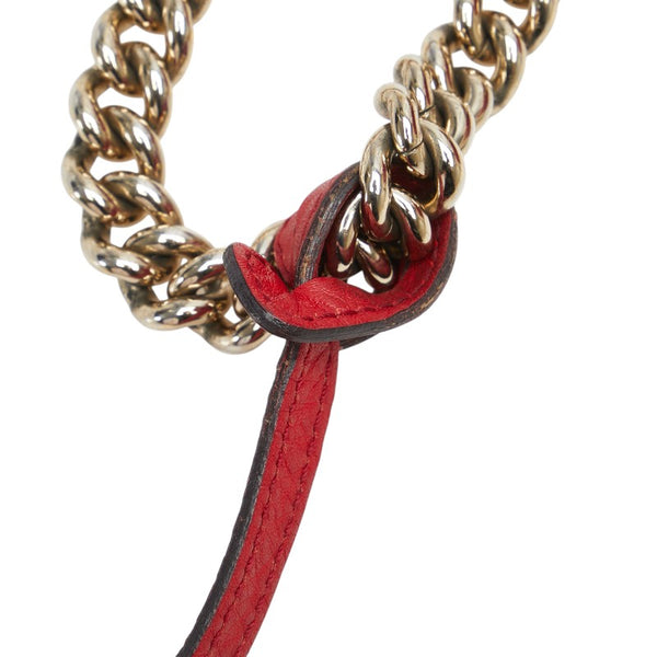 グッチ ソーホー インターロッキングG チェーン トートバッグ ショルダーバッグ 303982 レッド レザー レディース GUCCI 【中古】