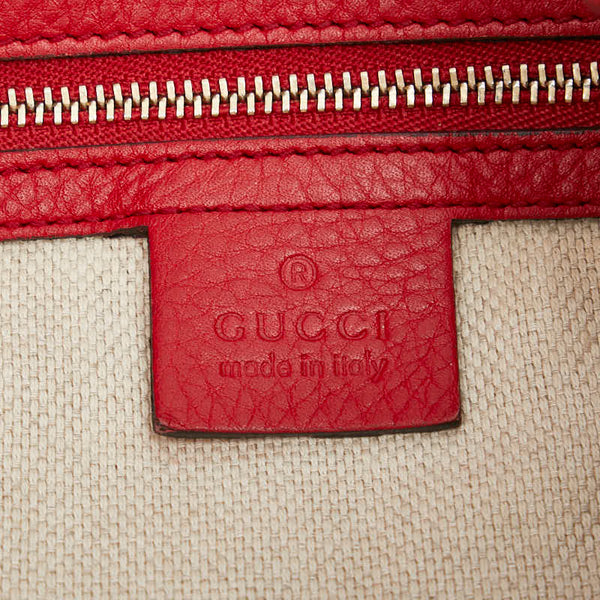 グッチ ソーホー インターロッキングG チェーン トートバッグ ショルダーバッグ 303982 レッド レザー レディース GUCCI 【中古】