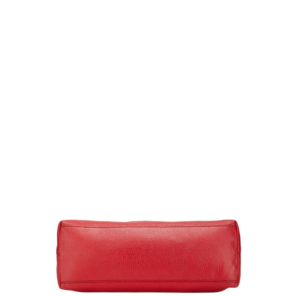 グッチ ソーホー インターロッキングG チェーン トートバッグ ショルダーバッグ 303982 レッド レザー レディース GUCCI 【中古】