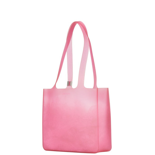シャネル ロゴ ハンドバッグ ピンク ラバー レディース CHANEL 【中古】
