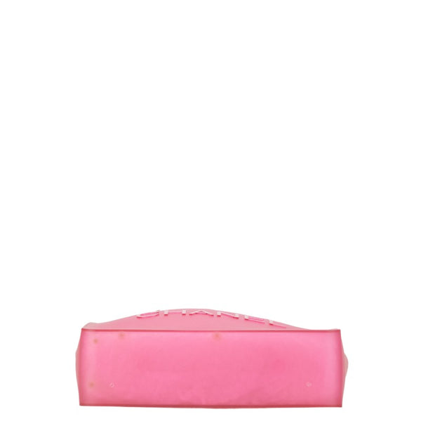 シャネル ロゴ ハンドバッグ ピンク ラバー レディース CHANEL 【中古】