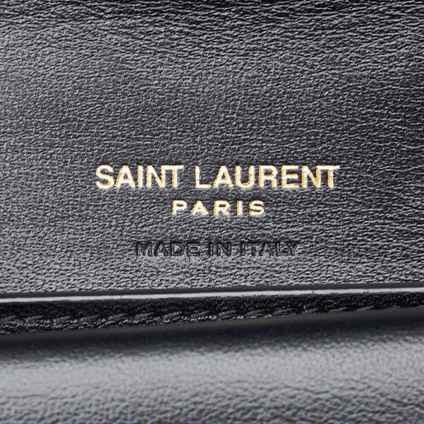 サンローラン YSL カサンドラ 三つ折り財布 コンパクトウォレット 692061 ブラック レザー レディース SAINT LAURENT 【中古】