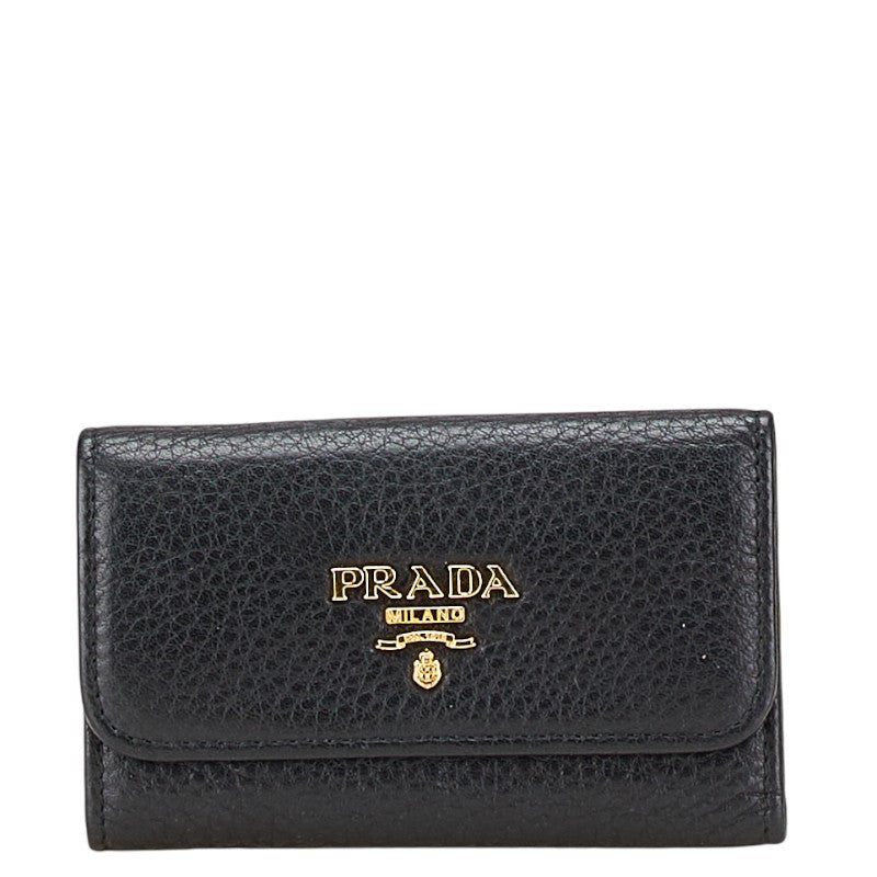 プラダ 6連 キーケース 1PG222 ブラック レザー レディース PRADA 【中古】