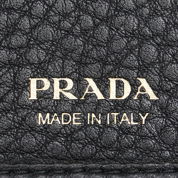 プラダ 6連 キーケース 1PG222 ブラック レザー レディース PRADA 【中古】