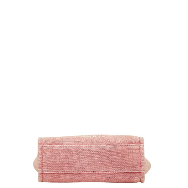 シャネル ドーヴィルPM トートバッグ ショルダーバッグ ピンク キャンバス レザー レディース CHANEL 【中古】