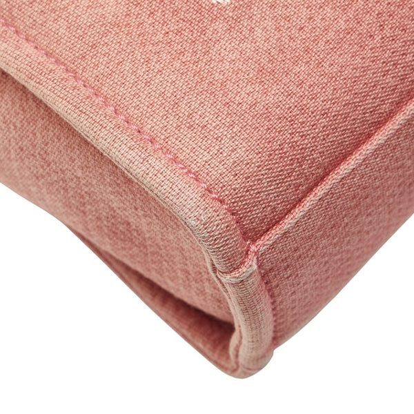 シャネル ドーヴィルPM トートバッグ ショルダーバッグ ピンク キャンバス レザー レディース CHANEL 【中古】