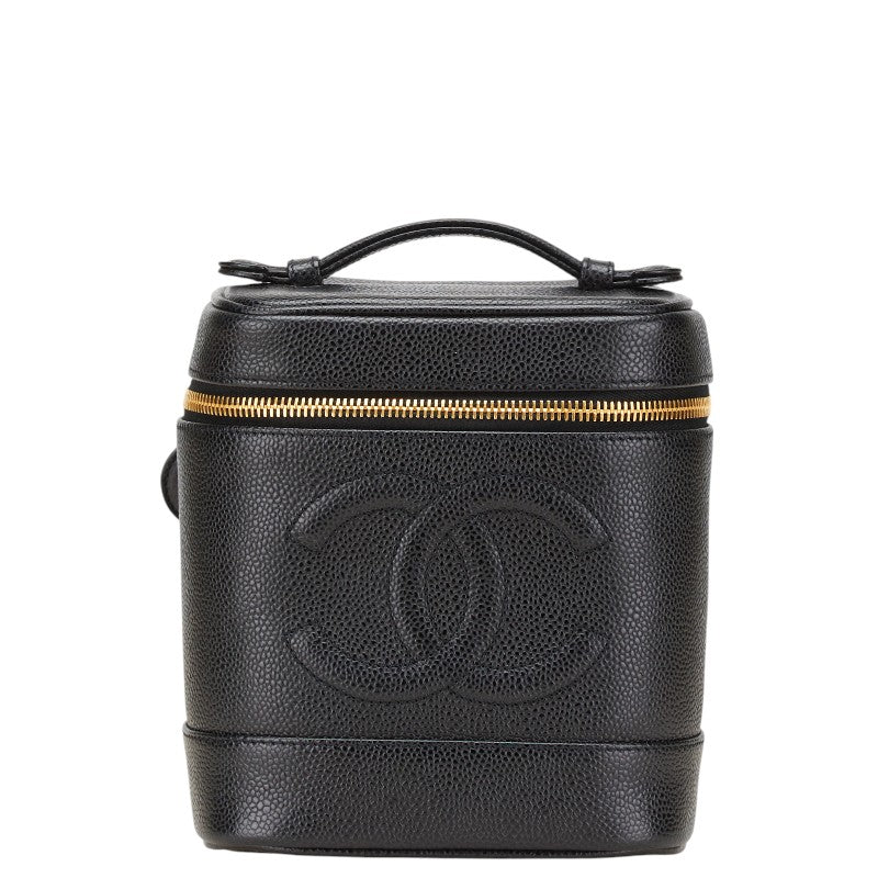 シャネル ココマーク バニティバッグ ブラック キャビアスキン レディース CHANEL 【中古】