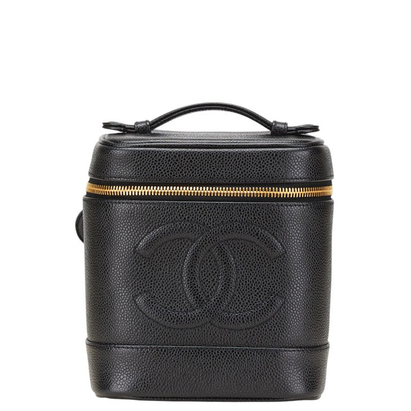 シャネル ココマーク バニティバッグ ブラック キャビアスキン レディース CHANEL 【中古】