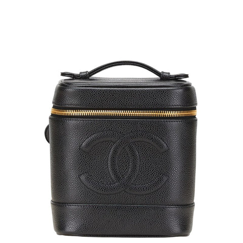 シャネル ココマーク バニティバッグ ブラック キャビアスキン レディース CHANEL 【中古】