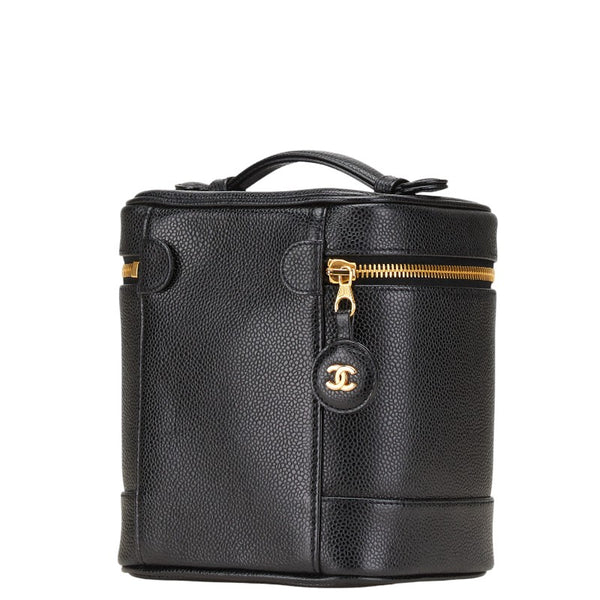 シャネル ココマーク バニティバッグ ブラック キャビアスキン レディース CHANEL 【中古】