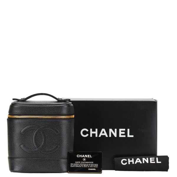 シャネル ココマーク バニティバッグ ブラック キャビアスキン レディース CHANEL 【中古】