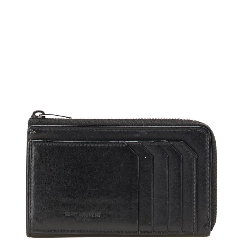 サンローラン コインケース パスケース フラグメントケース ブラック レザー レディース SAINT LAURENT 【中古】