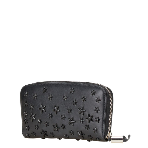 ジミーチュウ スタースタッズ ラウンドファスナー 長財布 ブラック レザー レディース JIMMY CHOO 【中古】