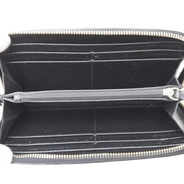 ジミーチュウ スタースタッズ ラウンドファスナー 長財布 ブラック レザー レディース JIMMY CHOO 【中古】
