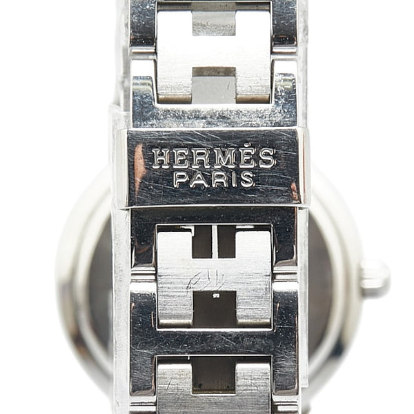 エルメス クリッパー 腕時計 CL4.210 クオーツ ホワイト文字盤 ステンレススチール レディース HERMES 【中古】